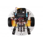 Vu de dessus de la base robotique SET4-JOY-CAR avec micro:bit