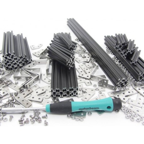 Détail du starter kit MakerBeam Premium - Deluxe noir