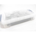 Vue de côté de la mallette du starter kit MakerBeam Premium - Deluxe Aluminium