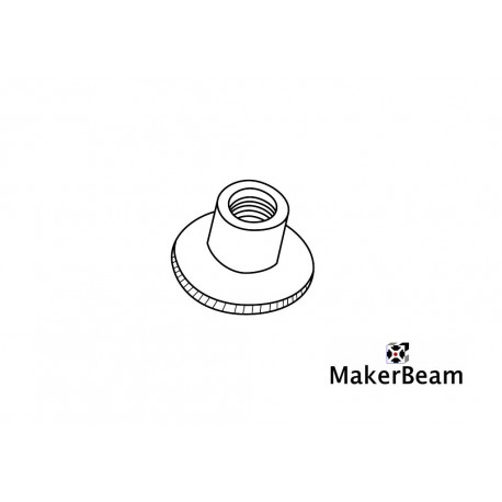 Schéma de l'écrous M3 moleté DIN466 MakerBeam 100382