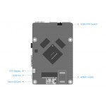 Détail des différents connecteurs de la face arrière de la platine Radxa Rock 4 SE