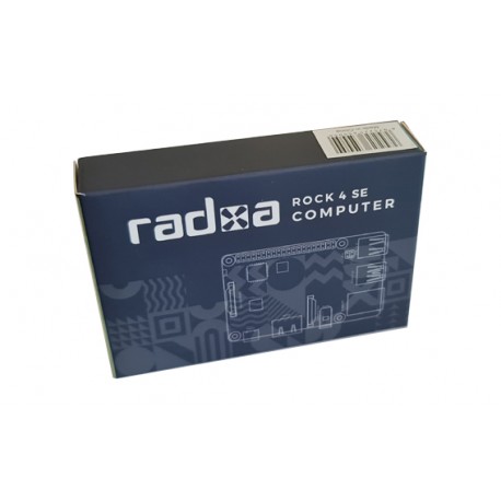 Platine Radxa Rock 4 SE et sa boite de rangement