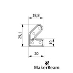 Dimensions des équerres MakerBeam 45° (12 pcs)