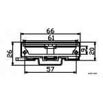 Dimensions du support rail DIN DFR0216-R pour Arduino