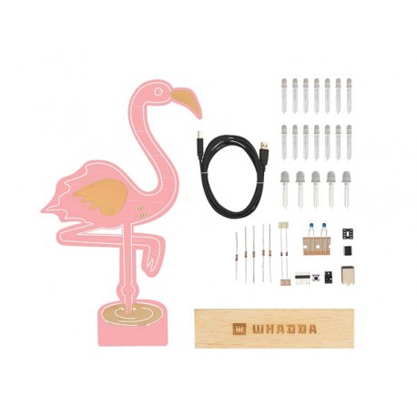 Détail des composants du kit Flamant Rose Whadda WSXL104