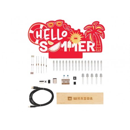 Détail des composants du Kit Hello Summer à effets lumineux Whadda WSXL106