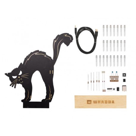 Détail des composants du Kit Chat lumineux Whadda WSXL109