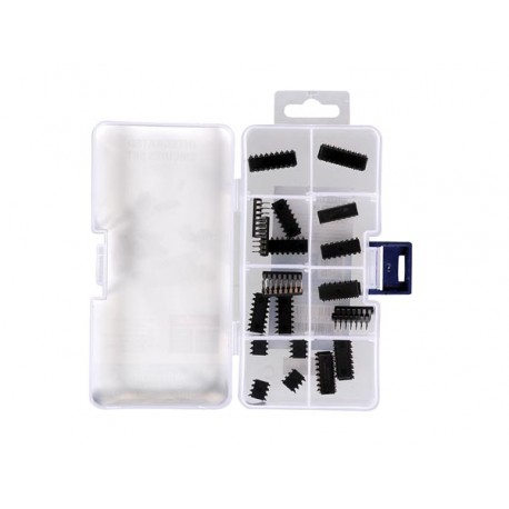 Détail du contenu de l'assortiments de 26 circuits intégrés WCS102