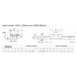 Dimensions du rail de guidage linéaire 30 cm avec charriot