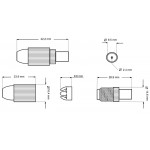 Dimensions du connecteur PAL (TV) mâle 9,5 mm