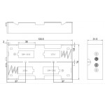 Dimensions du coupleur pour 4 piles D (LR20) WEN11977