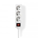 Multiprise blanche 3 prises avec interrupteur
