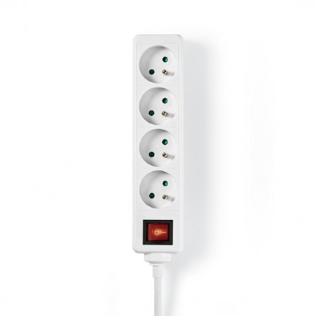 Multiprise blanche 4 prises avec interrupteur