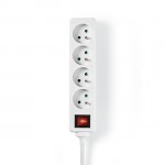Multiprise blanche 4 prises avec interrupteur