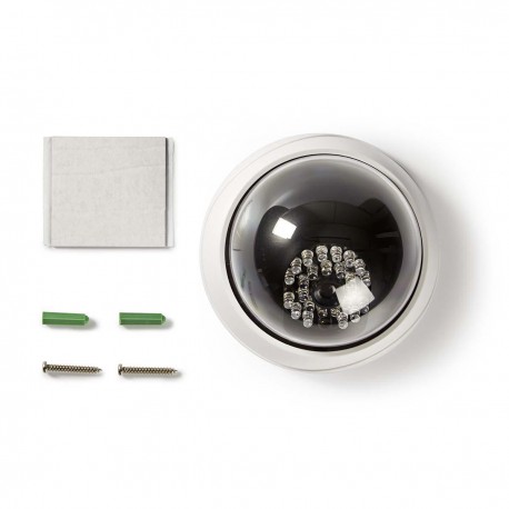 Détail du contenu livré avec la caméra de sécurité factice DUMCD20WT