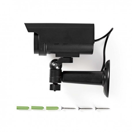 Détail du contenu livré avec la caméra extérieure factice solaire DUMCBS10BK