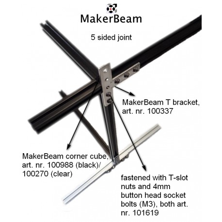 Exemple d'utilisation 3 du cube d'angle alu Makerbeam 100270