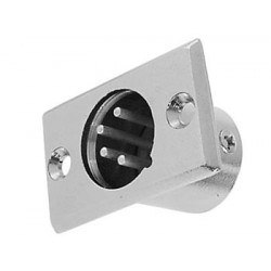 Embase XLR mâle nickelée 4 broches  - 1