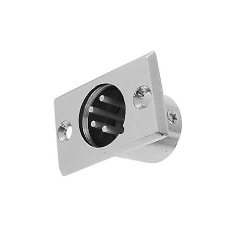 Embase XLR mâle nickelée 4 broches  - 1