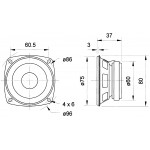Haut-parleur large bande FR 8 - 4 Ohm - 8 cm (3,3")  - 2