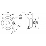 TW 70 - Tweeter conique 8 ohms 5 cm (2")  - 3