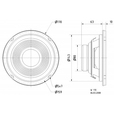 W170 - Haut-parleur de graves HiFi 17 cm (6,5") 8 ohms  - 3