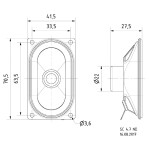 Haut-parleur large bande 4 x 7 cm (1,6" x 2,8") à blindage magnétique  - 3