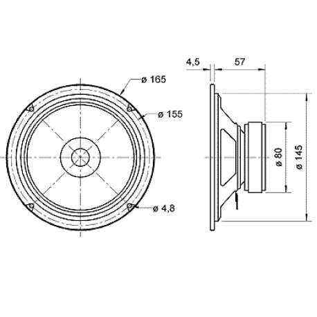 Haut-parleur large bande BG 17 - 8 Ohm -16 cm (6,5")  - 3