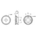 Haut-parleur large bande 5 cm (2") avec panier en plastique et diaphragme en plastique  - 4