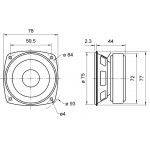 FRS 8 M - 8 Ohm - Haut-parleur large bande HiFi 8 cm (3,3")  - 3