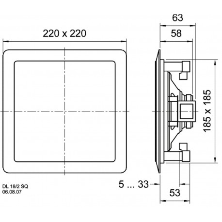 DL 18/2 SQ - 8 Ohm/100 V - Haut-parleur de plafond et encastrable 2 voies  - 2