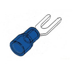 Cosses à fourche 6.4mm - bleu  - 1