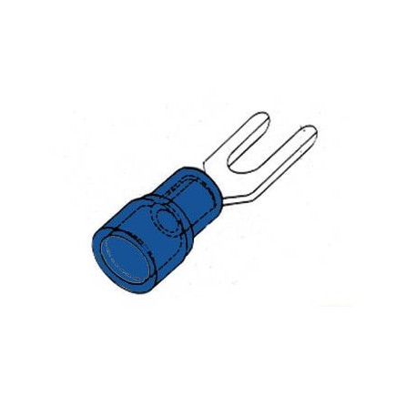 Cosses à fourche 6.4mm - bleu  - 1