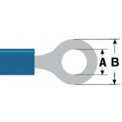 Connecteur Fast on Fast On 4.3 mm Femelle Bleu  - 1