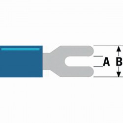 Connecteur Fast on Fast On 5.3 mm Femelle Bleu  - 1
