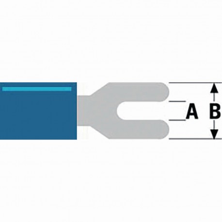 Connecteur Fast on Fast On 5.3 mm Femelle Bleu  - 1