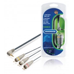 Câble vidéo composite 3.5 M - 3RCA M 3,5 mm mâle - 3x RCA Mâles 2.00 m Bleu  - 1