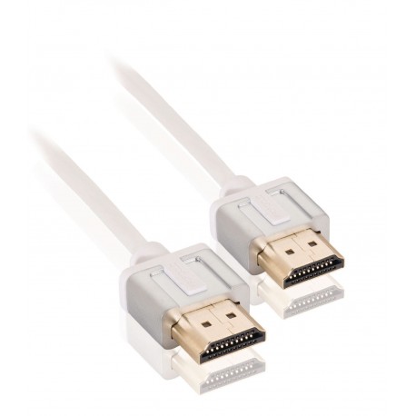 Câble HDMI avec Ethernet haute vitesse AM - AM Connecteur HDMI - Connecteur HDMI 1.00 m Blanc  - 4
