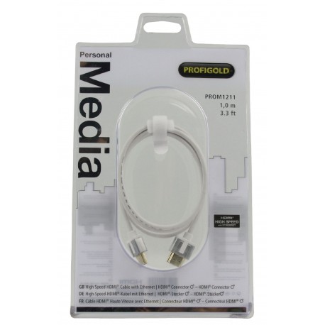 Câble HDMI avec Ethernet haute vitesse AM - AM Connecteur HDMI - Connecteur HDMI 1.00 m Blanc  - 5