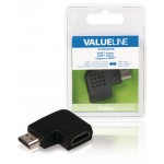 Adaptateur HDMI High Speed avec Ethernet Coudé à gauche Connecteur HDMI - HDMI femelle Noir  - 2