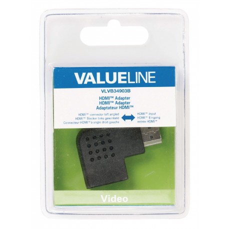 Adaptateur HDMI High Speed avec Ethernet Coudé à gauche Connecteur HDMI - HDMI femelle Noir  - 3