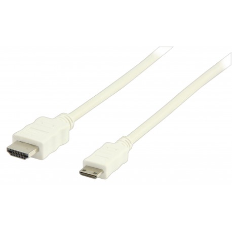 Câble HDMI avec Ethernet haute vitesse AM - CM Connecteur HDMI - HDMI Mini Mâle 1.00 m Blanc  - 2