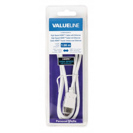 Câble HDMI avec Ethernet haute vitesse AM - CM Connecteur HDMI - HDMI Mini Mâle 1.00 m Blanc  - 4