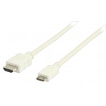 Câble HDMI avec Ethernet haute vitesse AM - CM Connecteur HDMI - HDMI Mini Mâle 2.00 m Blanc  - 2