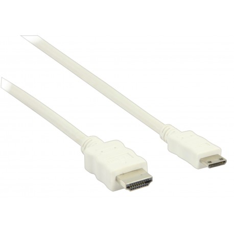 Câble HDMI avec Ethernet haute vitesse AM - CM Connecteur HDMI - HDMI Mini Mâle 2.00 m Blanc  - 3
