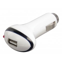 Chargeur de voiture 1-Output 1.0 A USB Blanc  - 1