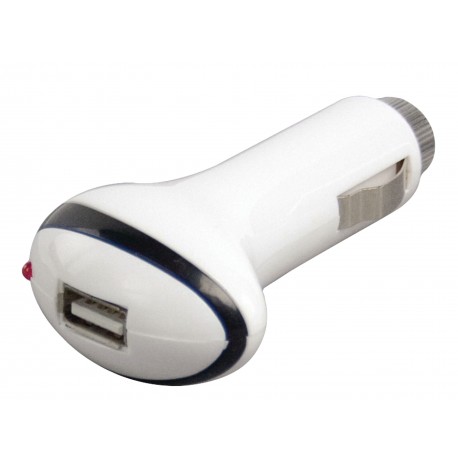 Chargeur de voiture 1-Output 1.0 A USB Blanc  - 1