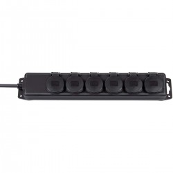 Prise d'extension 6 Voies 2.00 m Noir - Le contact de protection  - 1