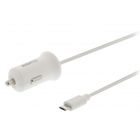 Chargeur de voiture 2.4 A Micro USB Blanc  - 2