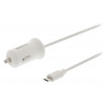 Chargeur de voiture 2.4 A Micro USB Blanc  - 2